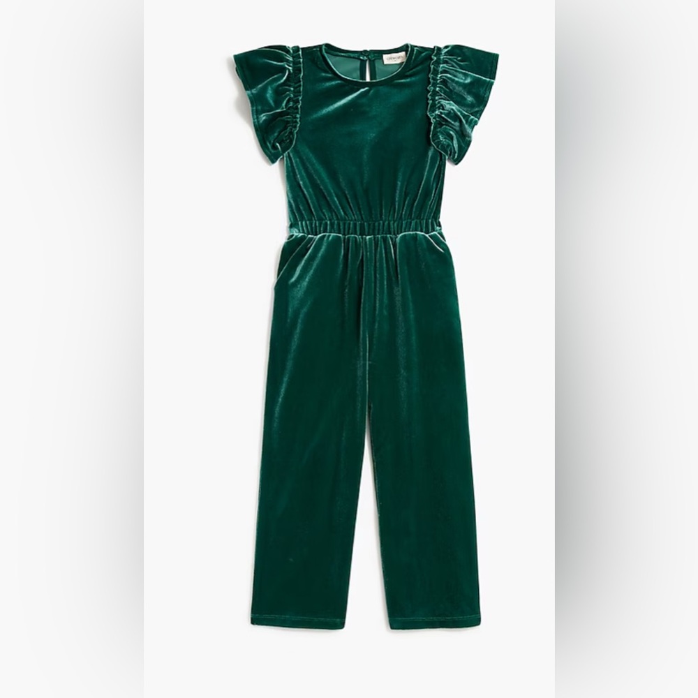 Crewcuts by JCrew Kids Velvet Green Jumpsuit size:2T